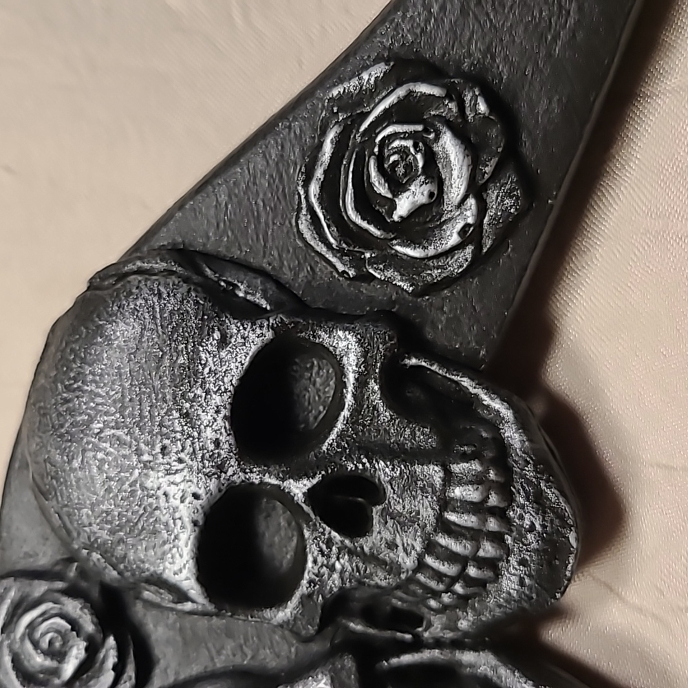 SKULL MOTORCYCLE JACKETorVEST PIRATE SKULL WOODEN CLOTHE… - Picture 3 of 3